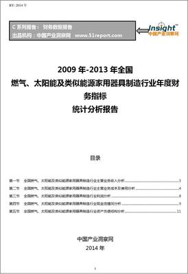 2009-2013年全國(guó)燃?xì)?、太?yáng)能及類(lèi)似能源家用器具制造行業(yè)財(cái)務(wù)指標(biāo)分析年報(bào)——聚焦太陽(yáng)能用器具制造